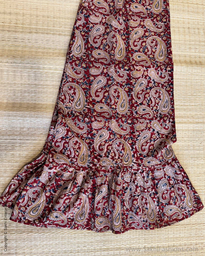 PT-Y05746 Red Kalamkari Petticoat