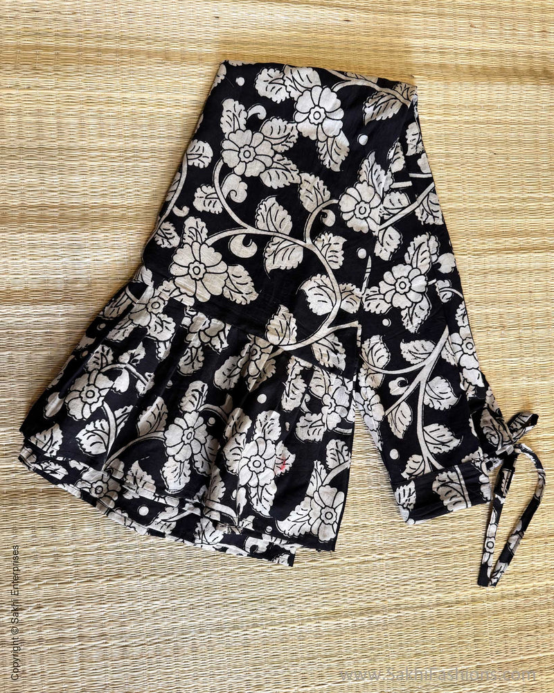 PT-Y05745 Black Kalamkari Petticoat