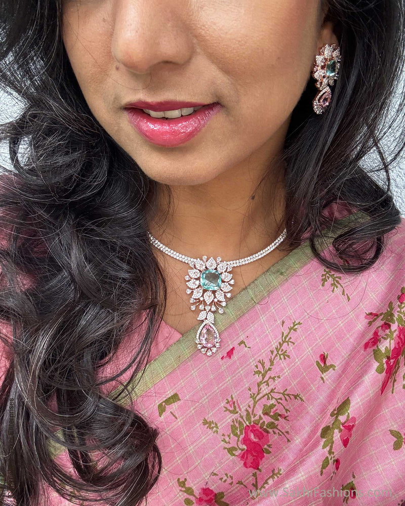 EE-Y04174 Pink floral Kanchi Sari