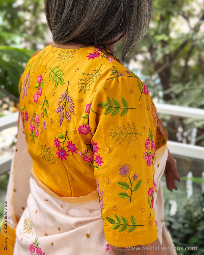 BL-Y04526 Yellow Kanchi Blouse
