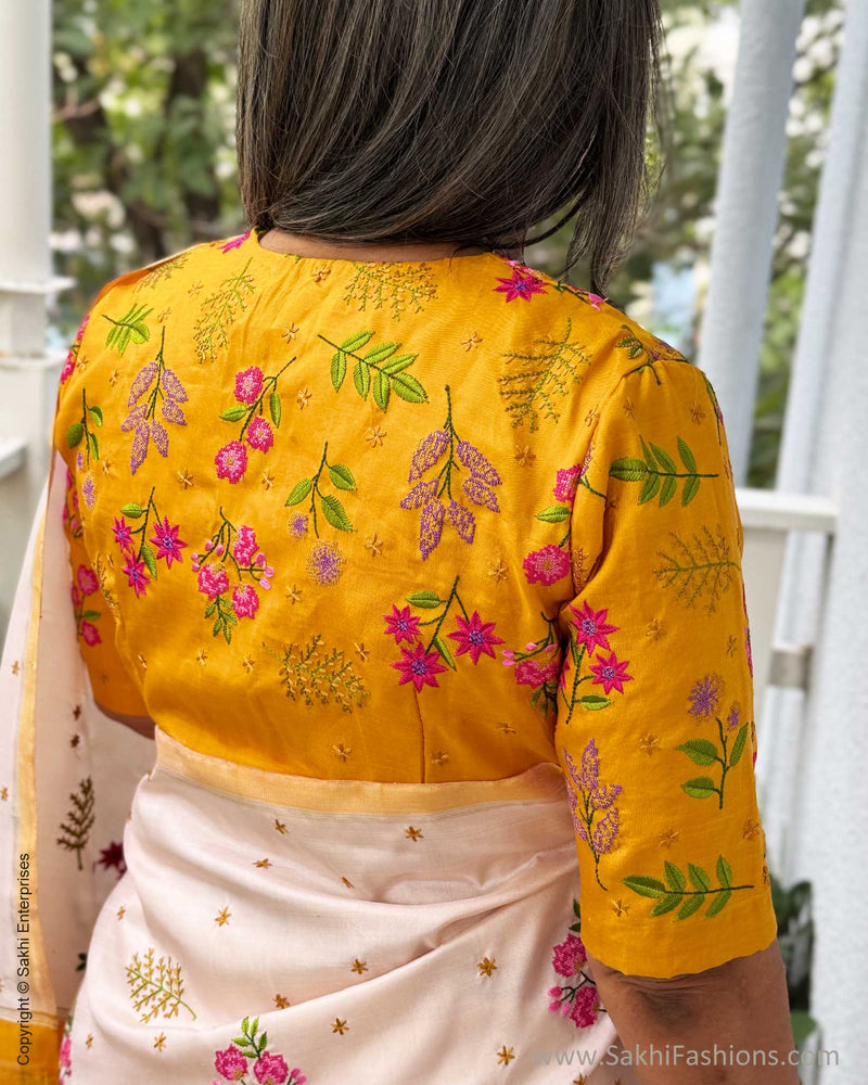 BL-Y04526 Yellow Kanchi Blouse