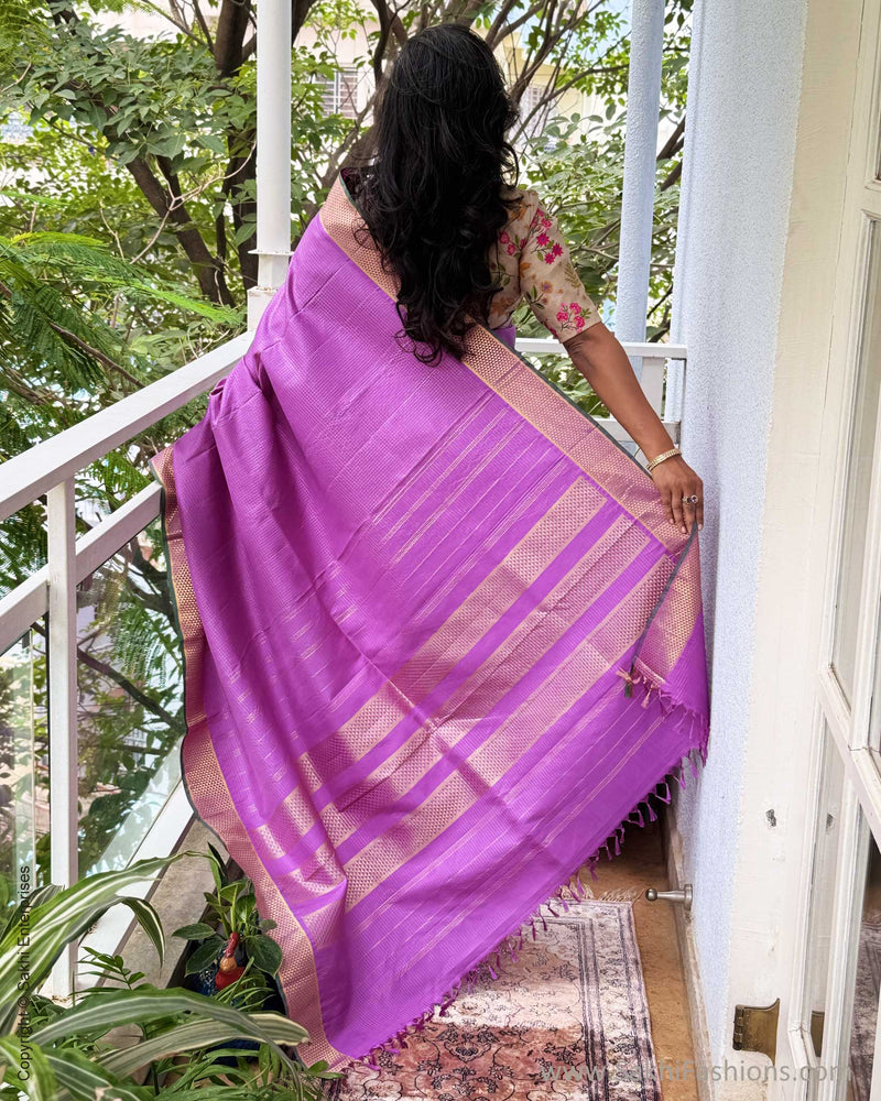EE-Y04630 Purple Kanjeevaram Sari