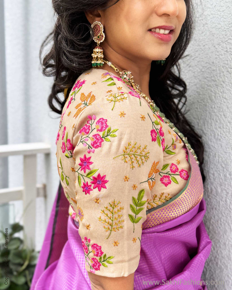 EE-Y04630 Purple Kanjeevaram Sari