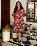 DP-X13957K Red Kalamkari Kaftan
