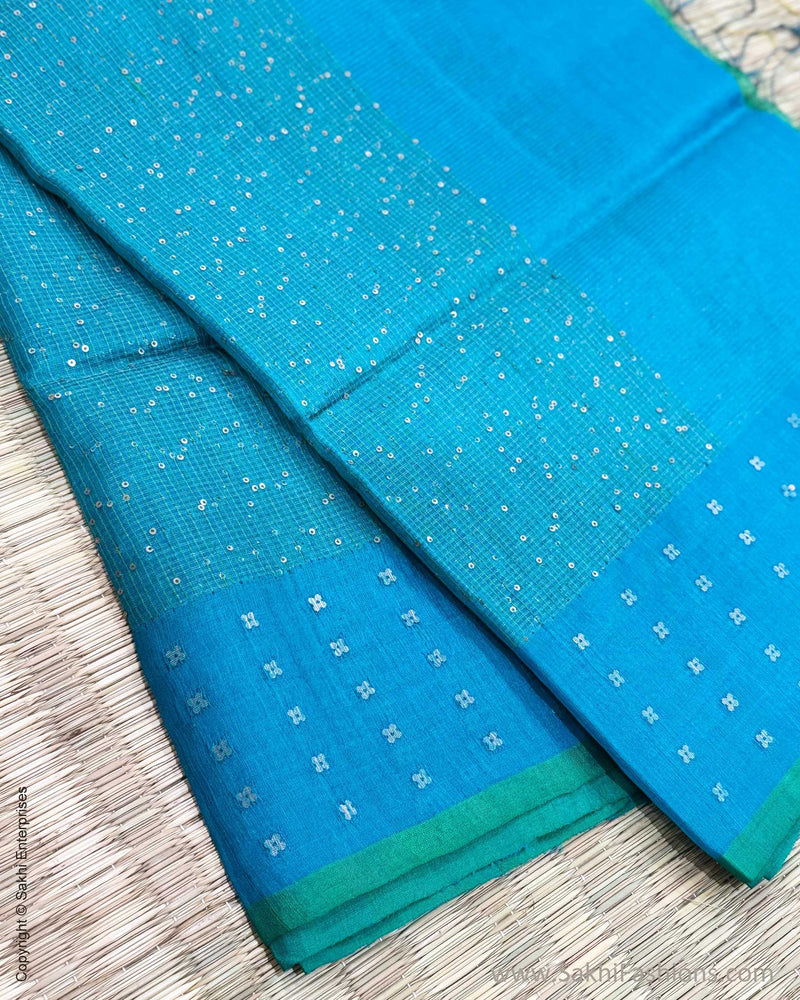 EE-Y05676 Blue Seq Dupatta
