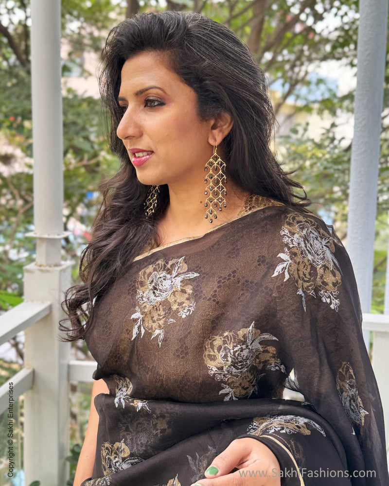 EE-Y03603 Black Organza sari