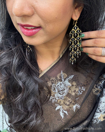 EE-Y03603 Black Organza sari