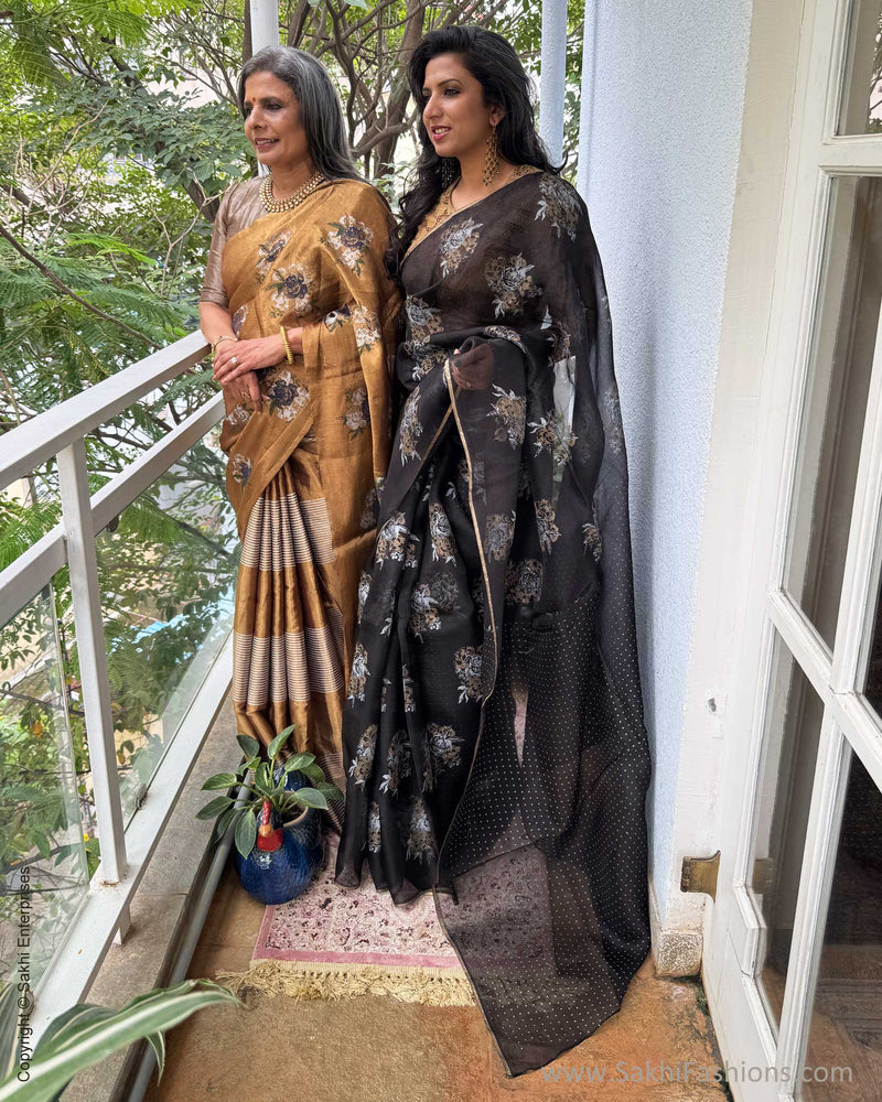 EE-Y03603 Black Organza sari