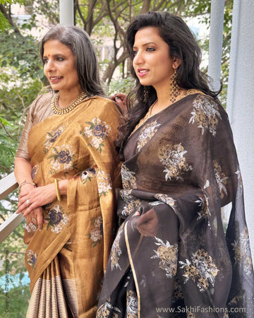 EE-Y03603 Black Organza sari