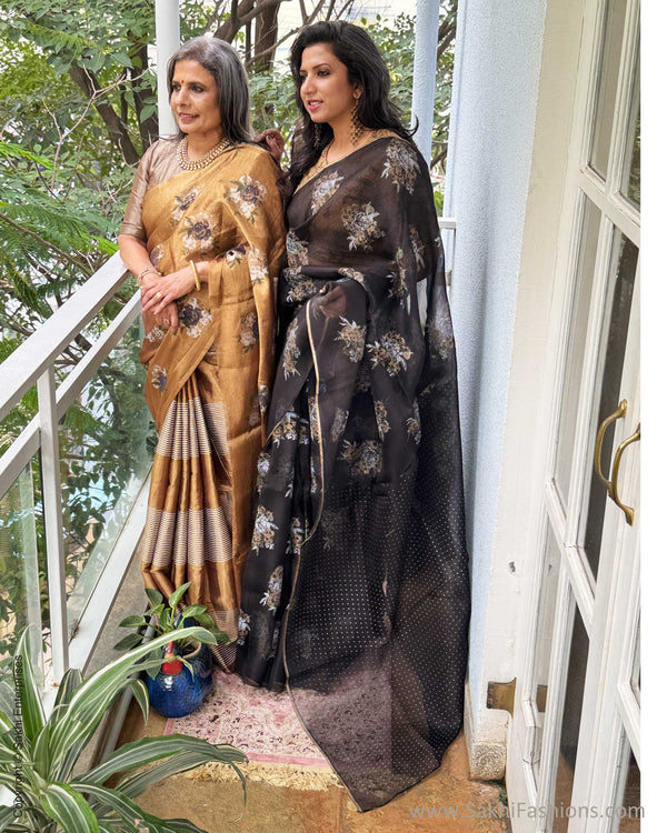 EE-Y03603 Black Organza sari
