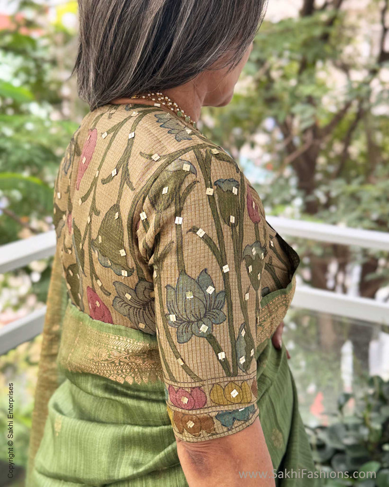 BL-X07661 Tussar Kalamkari Blouse