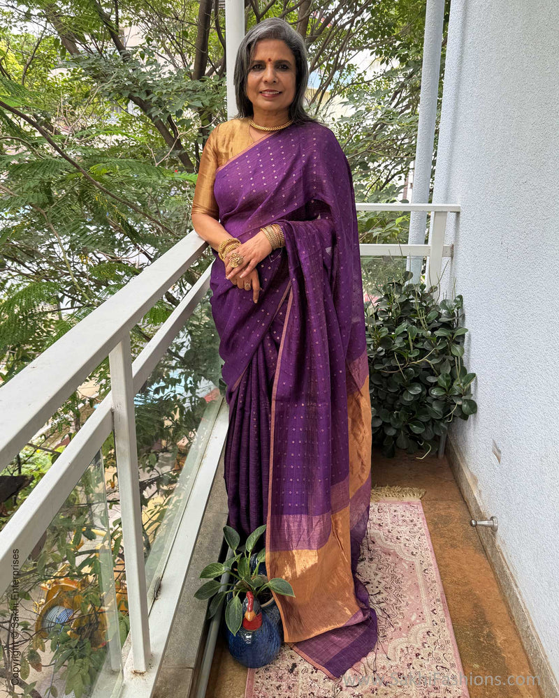 EE-Y05625 Purple Seq Sari