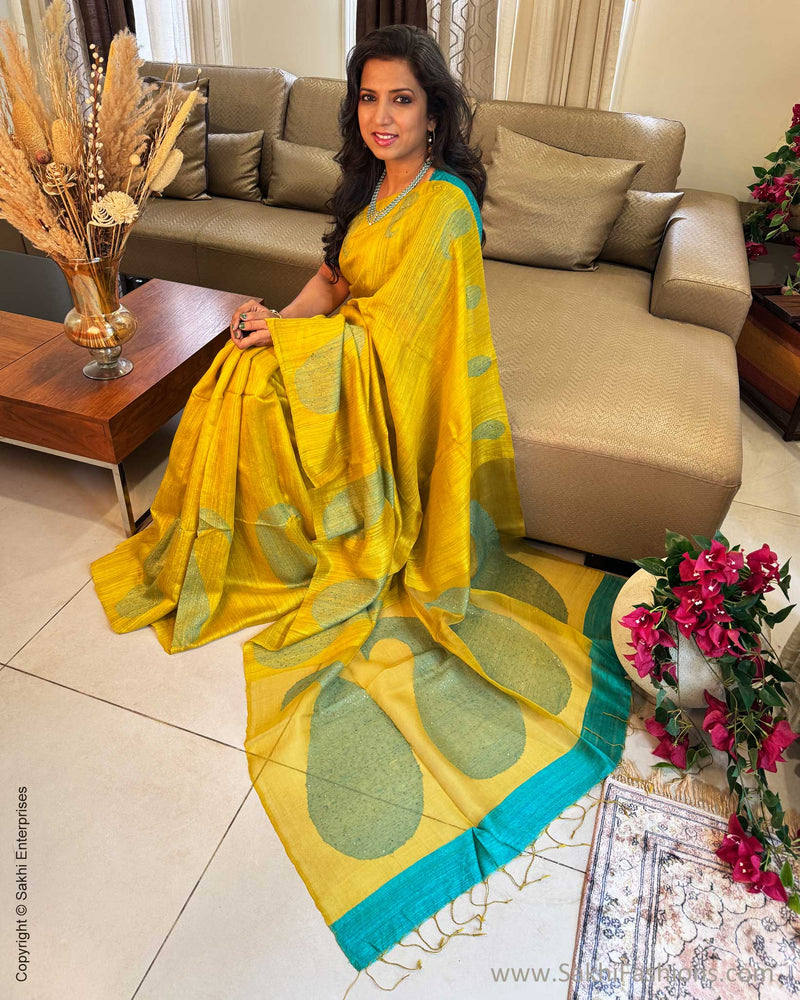 EE-Y05575 Yellow Mango Sari