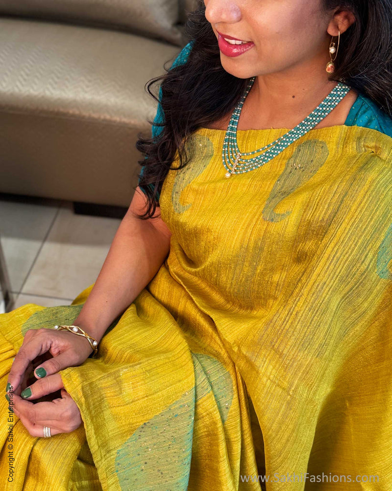 EE-Y05575 Yellow Mango Sari