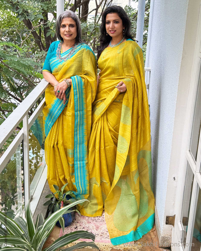 EE-Y05575 Yellow Mango Sari