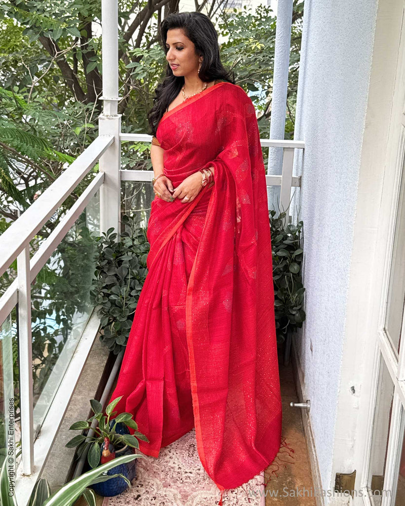 EE-Y05604 Red Seq Sari