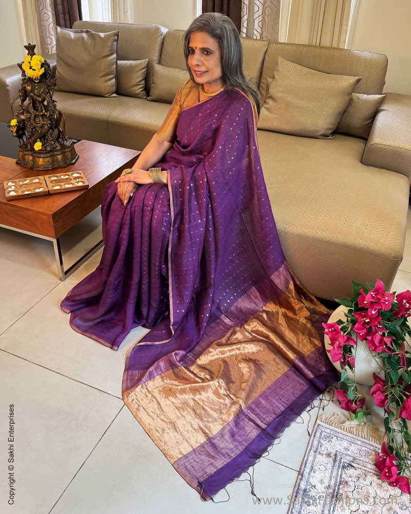 EE-Y05625 Purple Seq Sari