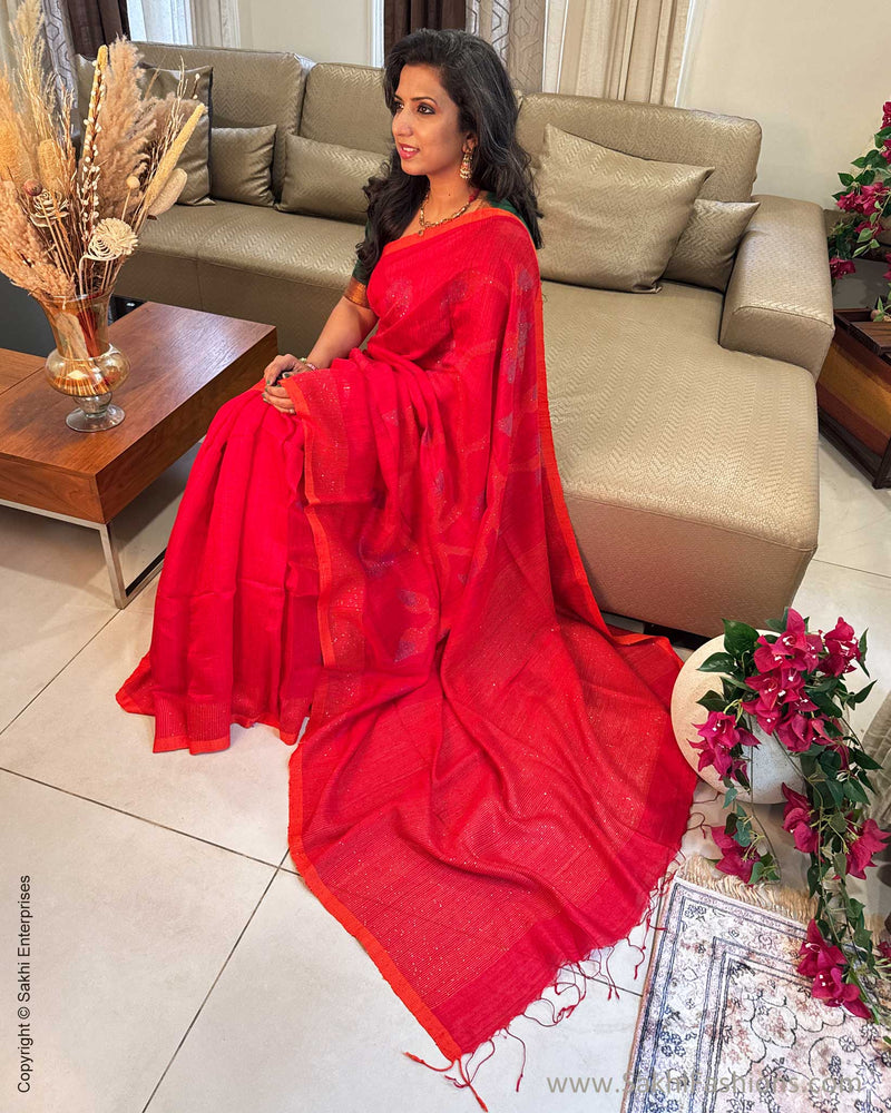 EE-Y05604 Red Seq Sari