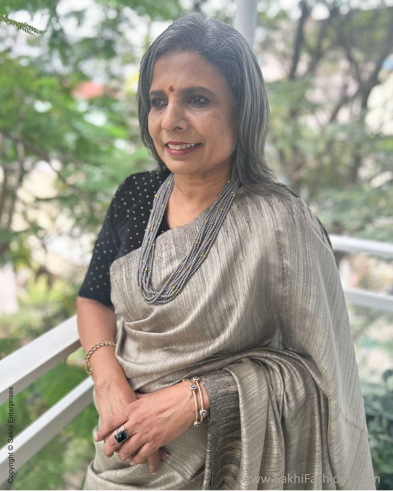 EE-Y05610 Beige Seq Sari