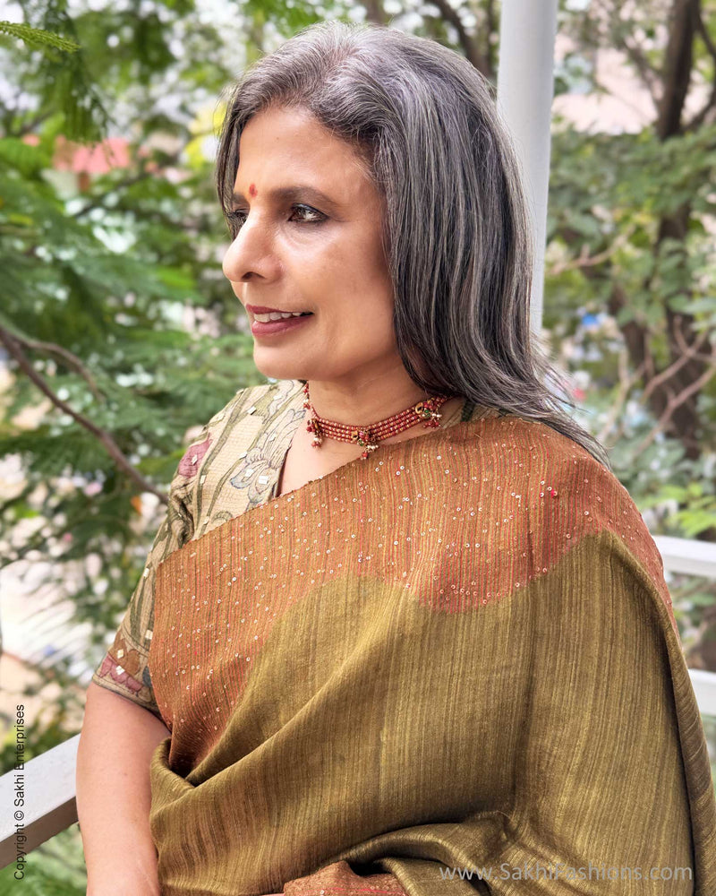 EE-Y05580 Green Seq Sari