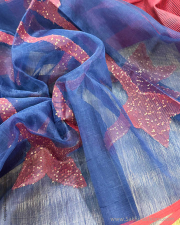 EE-Y05684 Blue Seq Dupatta