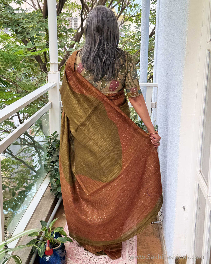 BL-X07661 Tussar Kalamkari Blouse