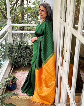 EE-X13885 Green Kanchi saree
