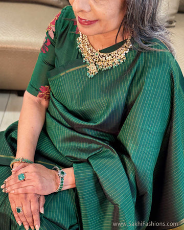 EE-X13885 Green Kanchi saree