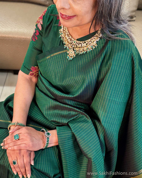 EE-X13885 Green Kanchi saree