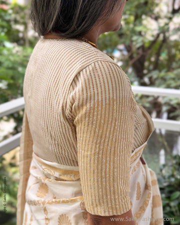 EE-Y05059 Cream Madurai Cotton Sari