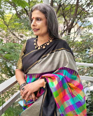 BL-V01262R Black Kanchi Blouse