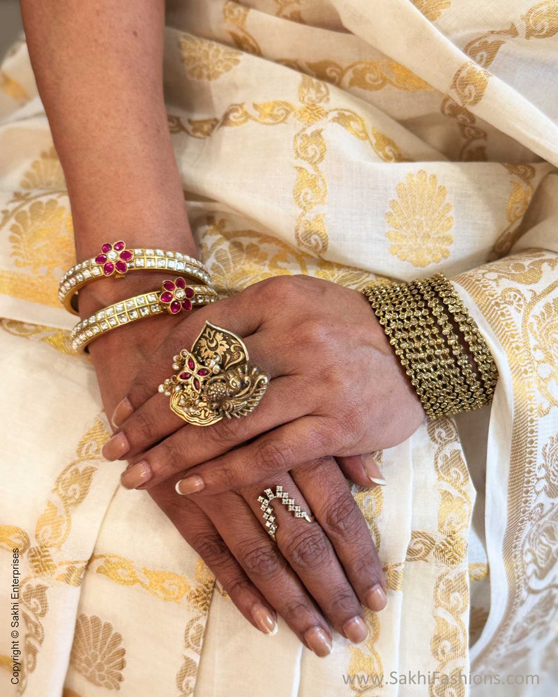EE-Y05059 Cream Madurai Cotton Sari