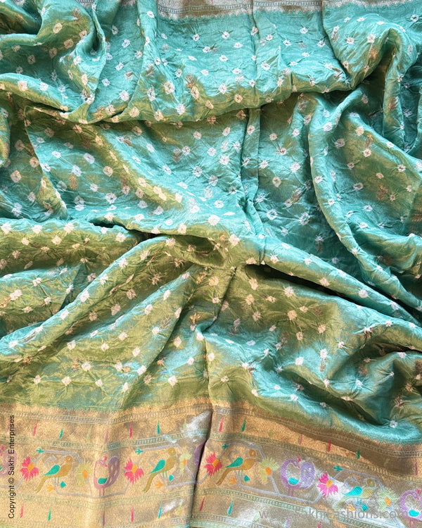 DP-Y04417 Pastel Green Bandhini Sari