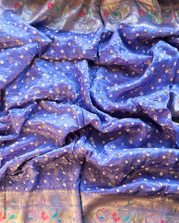 DP-Y04422 Blue Bandhini Sari
