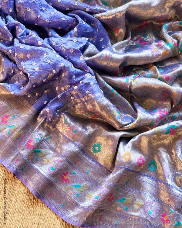 DP-Y04422 Blue Bandhini Sari