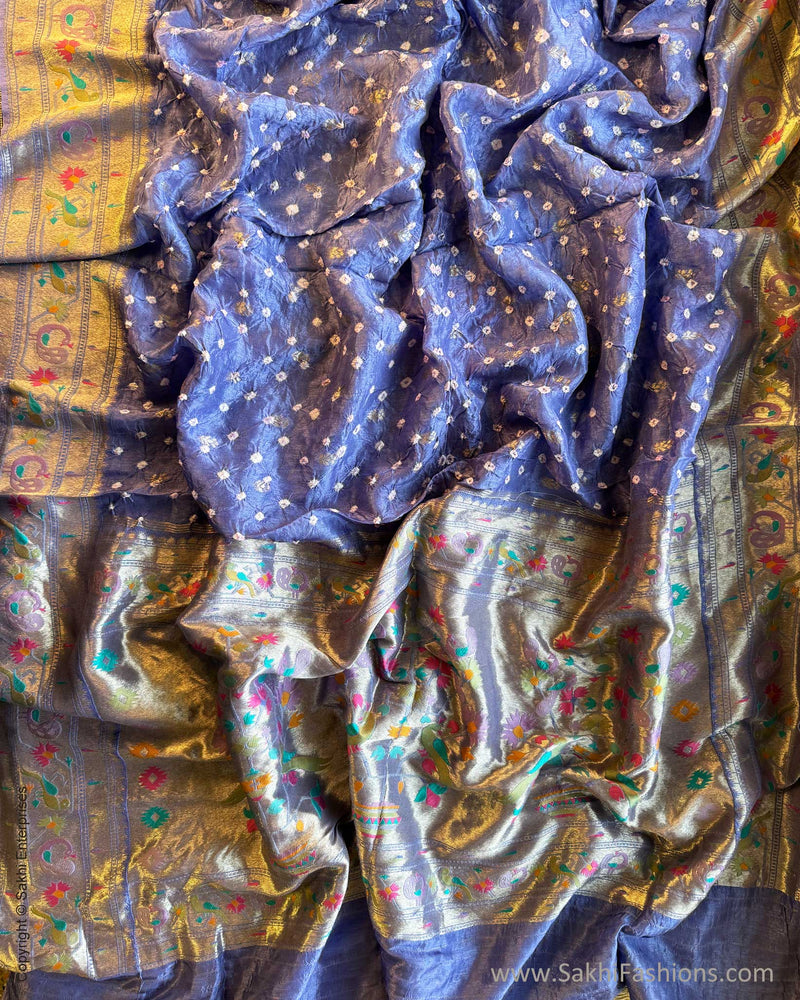 DP-Y04422 Blue Bandhini Sari