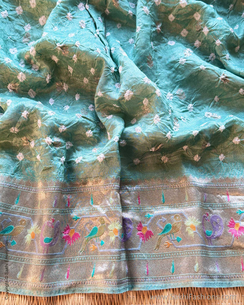 DP-Y04417 Pastel Green Bandhini Sari