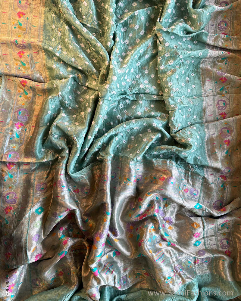 DP-Y04417 Pastel Green Bandhini Sari