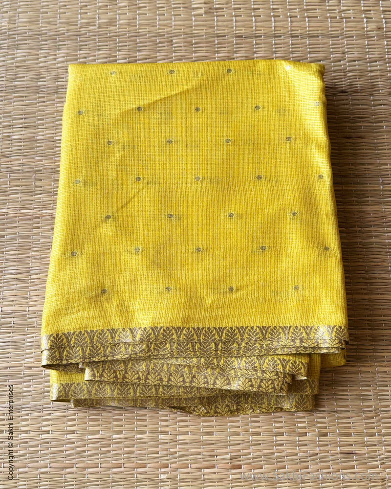 DP-Y01533 Yellow Silk Kota Sari