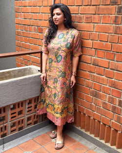 EE-Y05308 Kalamkari Tussar Dress