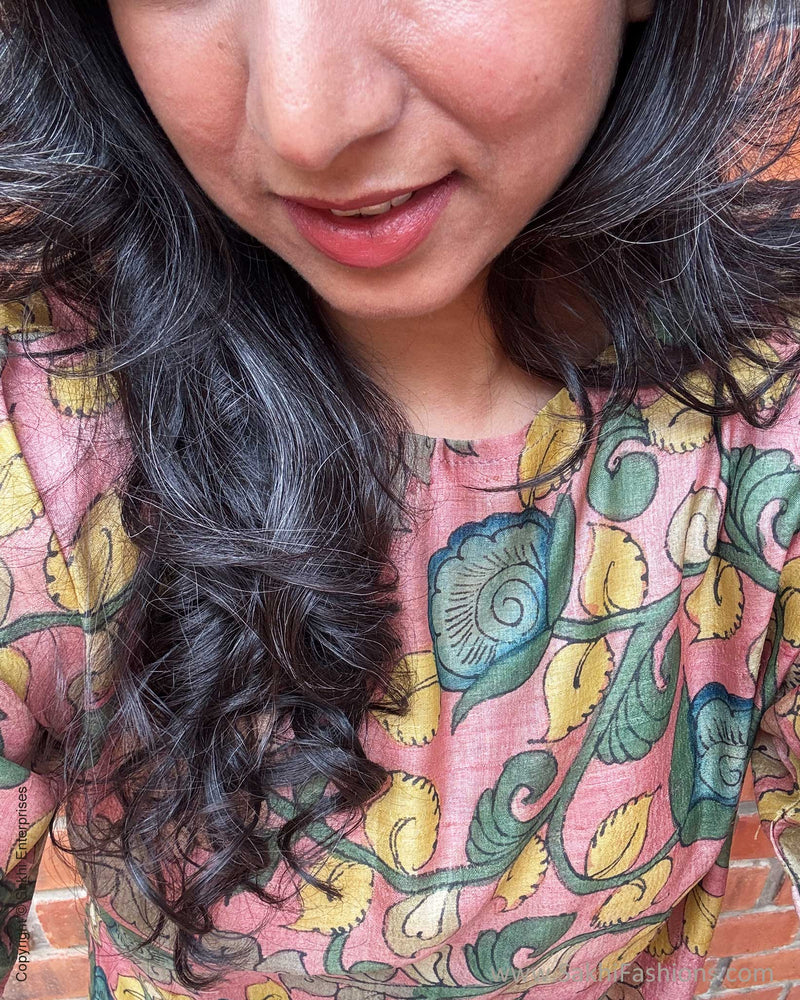EE-Y05311 Kalamkari Tussar Dress