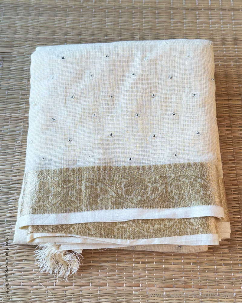 DP-Y01545 Cream Kota Cotton Sari