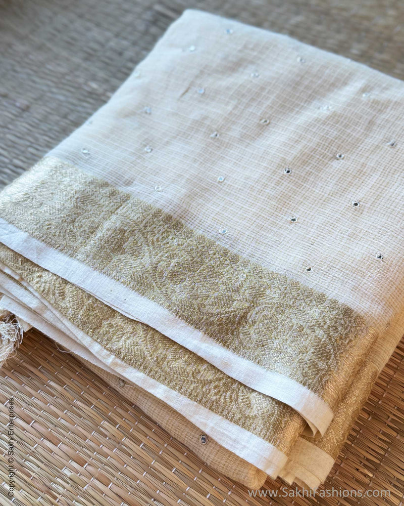 DP-Y01545 Cream Kota Cotton Sari