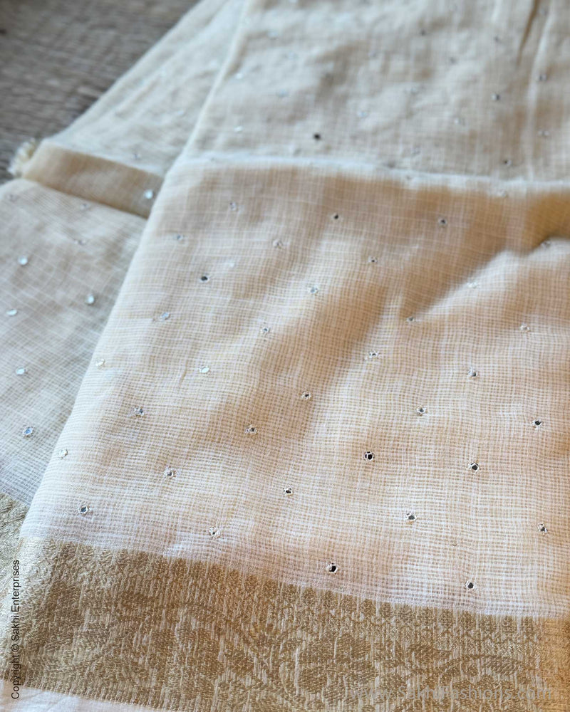 DP-Y01545 Cream Kota Cotton Sari