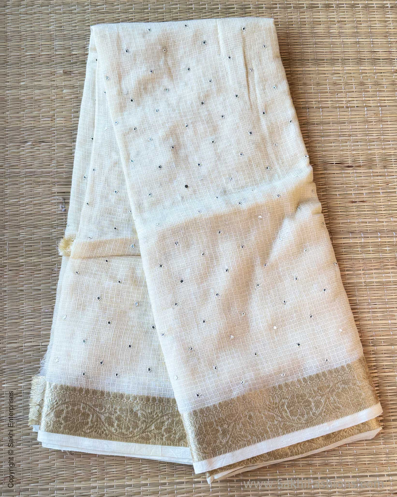 DP-Y01545 Cream Kota Cotton Sari
