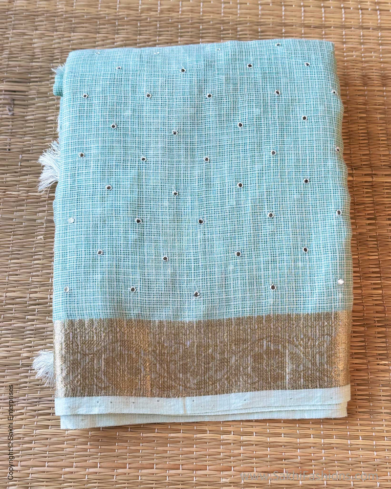 DP-Y01547 Green Kota Cotton Sari