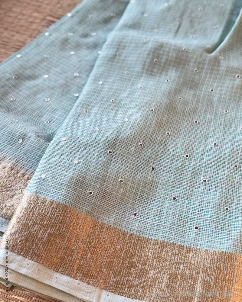 DP-Y01547 Green Kota Cotton Sari