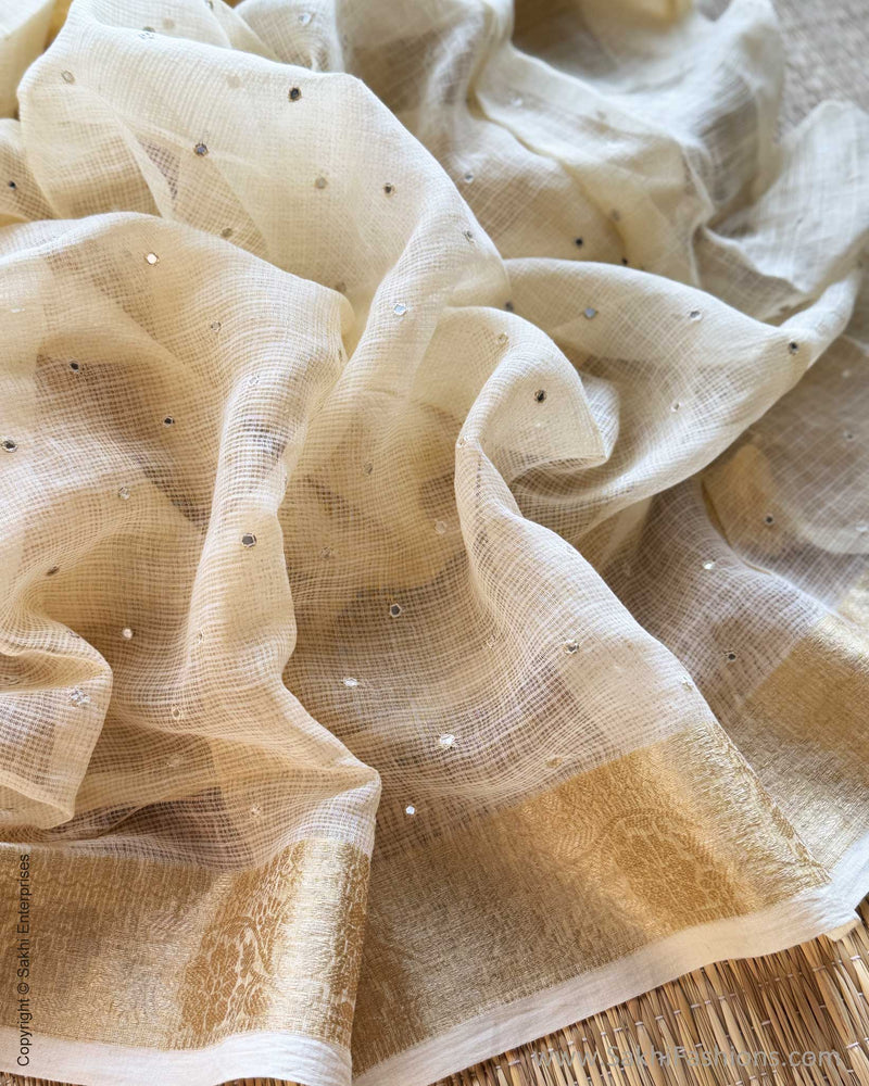 DP-Y01545 Cream Kota Cotton Sari