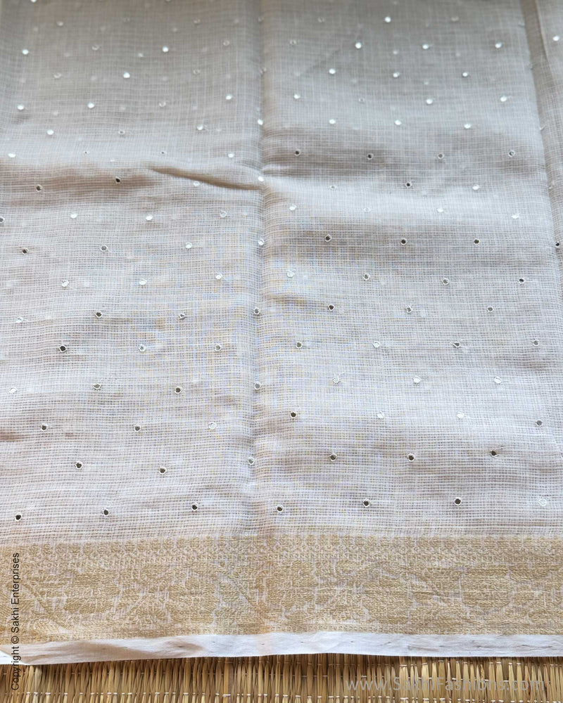 DP-Y01545 Cream Kota Cotton Sari