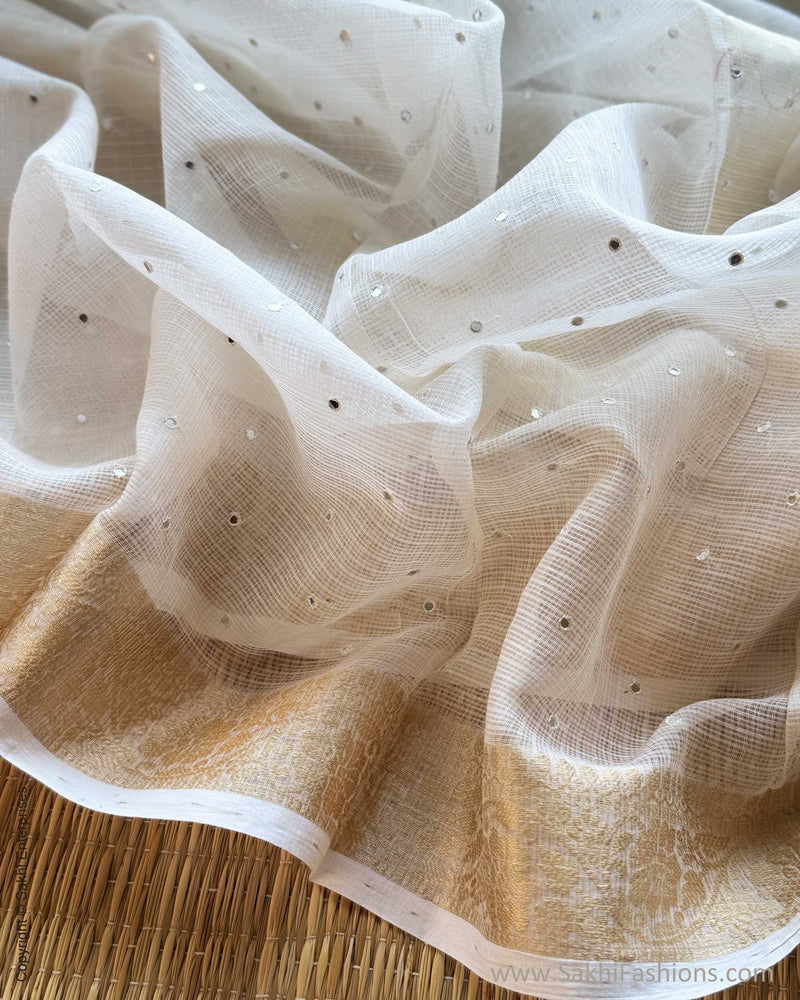 DP-Y01545 Cream Kota Cotton Sari
